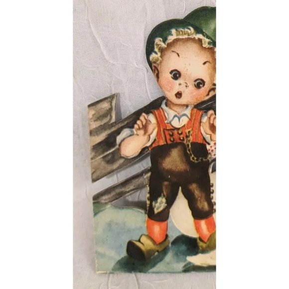 Norway Die Cut Fold Out Table Decor Kids Chicken Paper Dolls Baby Easter Elf Vtg - Picture 16 of 16